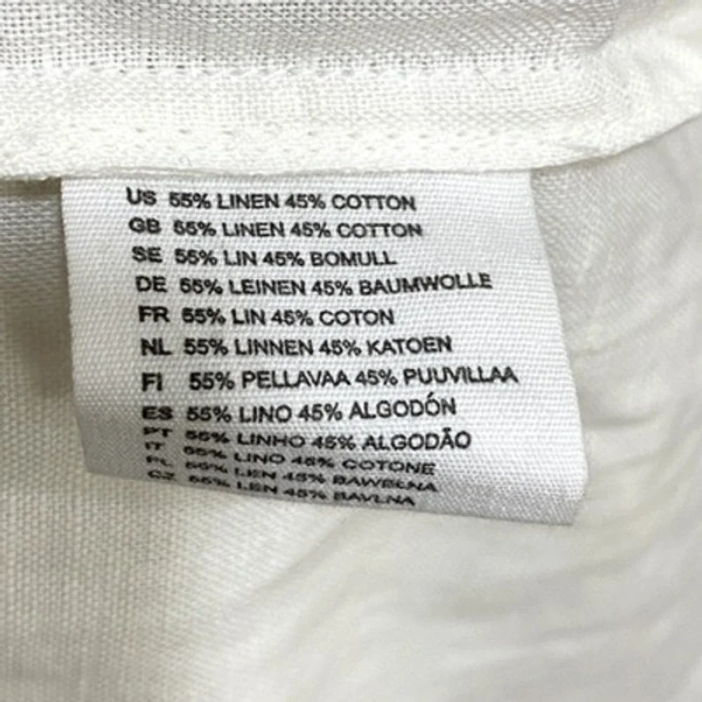H&M Dress Kids 10 White Linen Blend Slip Mini Sundress Spaghetti Strap Neutral‎